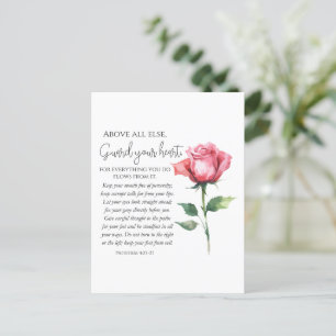 Proverbs 4:23-27 Guard your heart Scripture Flower Postcard