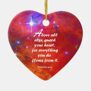 Proverbs 4:23 ceramic tree decoration