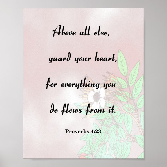 Proverbs 4:23, Guard Your Heart Poster (Front)