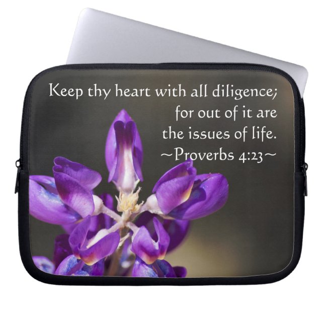 Proverbs 4:23 laptop sleeve (Front)