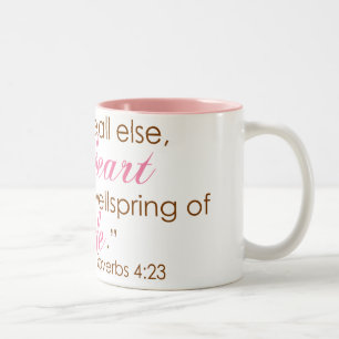 Proverbs 4:23 Two-Tone coffee mug