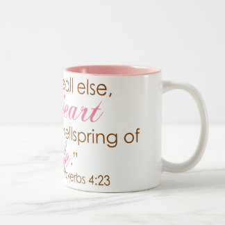 Proverbs 4:23 Two-Tone coffee mug