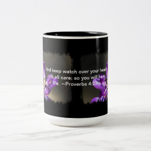 Proverbs 4:23 Two-Tone coffee mug