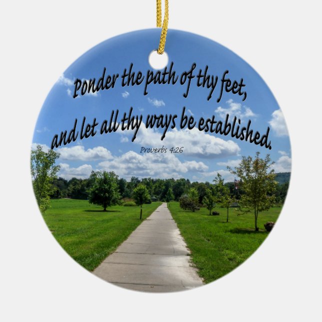Proverbs 4:26 ceramic tree decoration (Front)