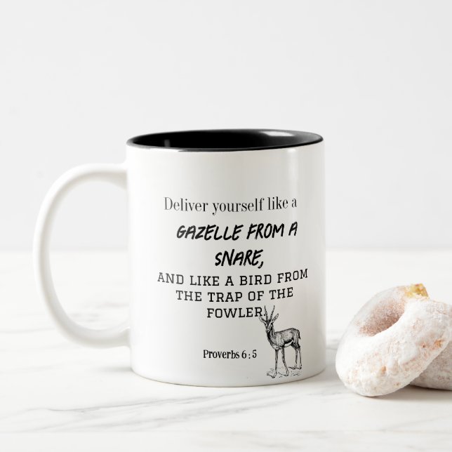 Proverbs 6 : 5 Two-Tone coffee mug (With Donut)