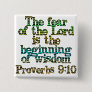Proverbs 9:10 15 cm square badge