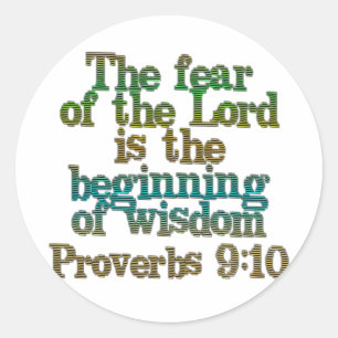 Proverbs 9:10 classic round sticker