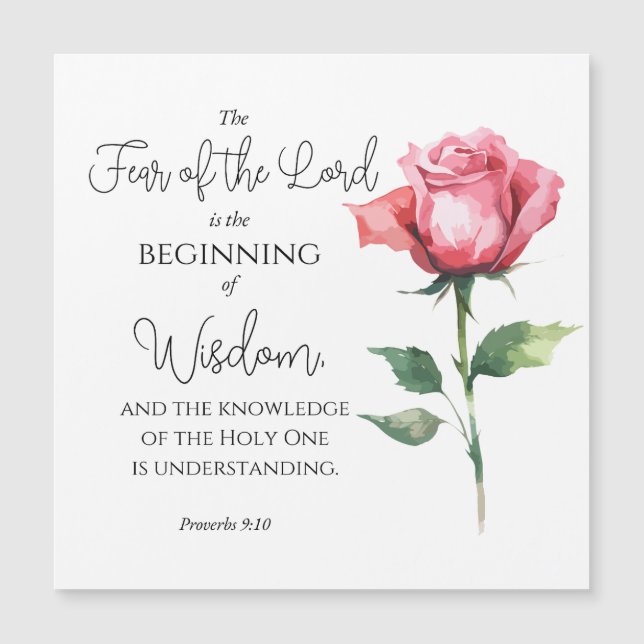 Proverbs 9:10 Fear of the Lord Rose Flower Bible (Front)