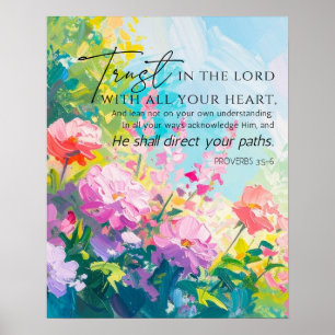 Proverbs 9:10 The fear of the Lord Abstract Floral Poster