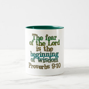 Proverbs 9:10 Two-Tone coffee mug