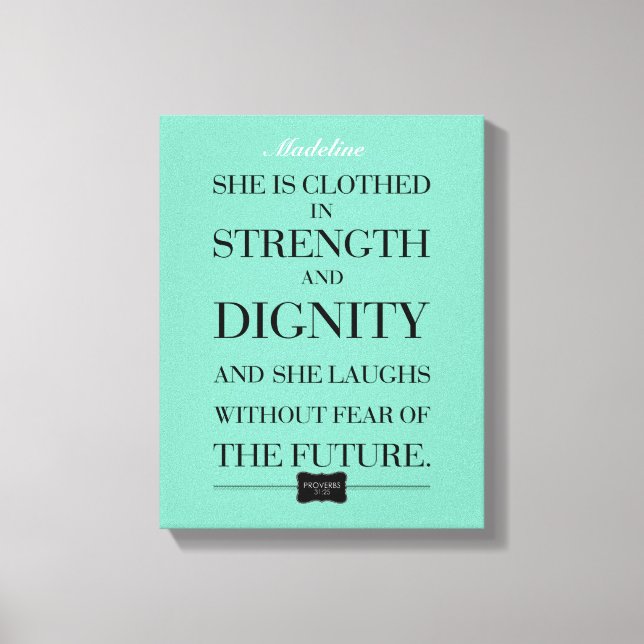 Proverbs Quote Custom Name Wrapped Canvas (Front)