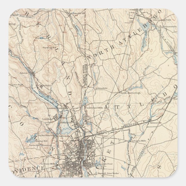 Providence, Massachusetts Square Sticker (Front)