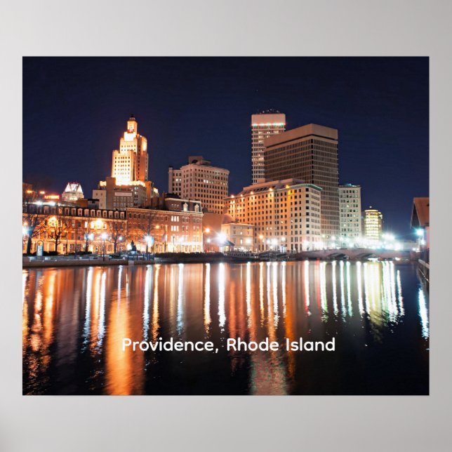 Providence, Rhode Island at night Poster (Front)