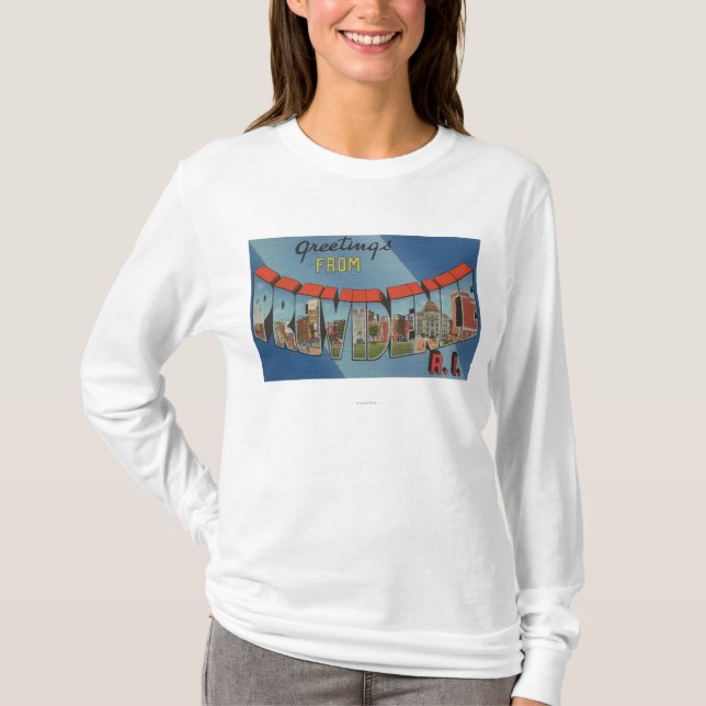 Providence, Rhode Island - Large Letter Scenes T-Shirt (Front)