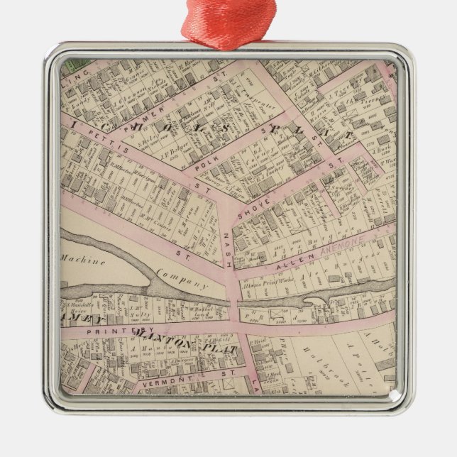 Providence Rhode Island Metal Tree Decoration (Front)
