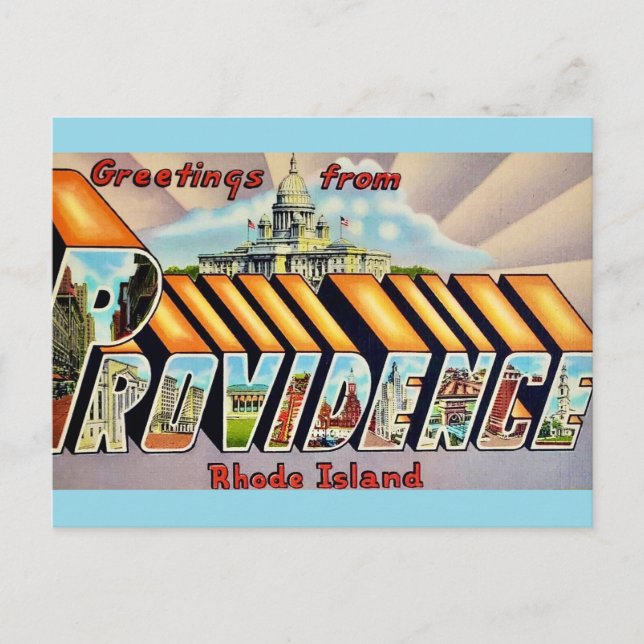 Providence RI Greetings Postcard (Front)