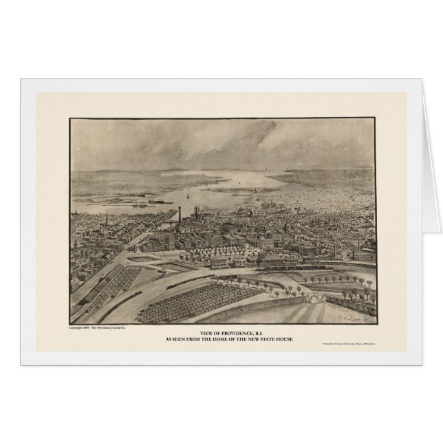 Providence, RI Panoramic Map - 1896 (Front Horizontal)