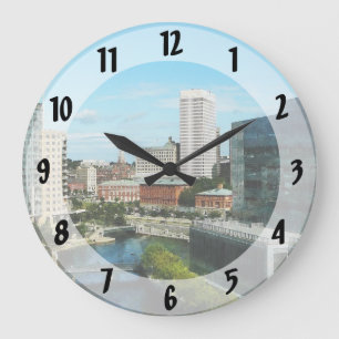 Providence RI Skyline Large Clock