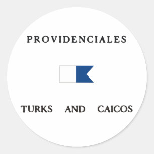 Providenciales Turks and Caicos Alpha Dive Flag Classic Round Sticker