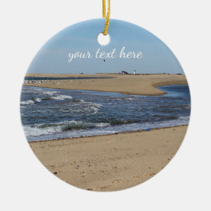 Provincetown Beach on Cape Cod Ceramic Tree Decoration