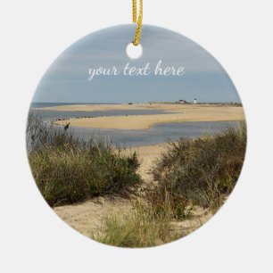 Provincetown Beach on Cape Cod Ceramic Tree Decoration