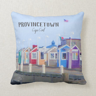 Provincetown Cape Cod Boardwalk Photography Cushion