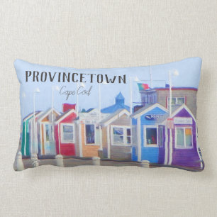 Provincetown Cape Cod Boardwalk Photography Lumbar Cushion