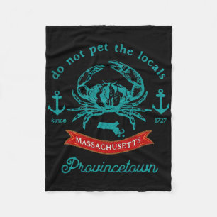 Provincetown Cape Cod M Crab Fishing Vacation Souv Fleece Blanket