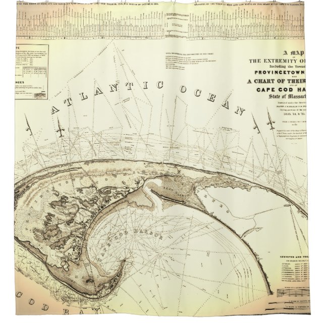 Provincetown Cape Cod Map Shower Curtain (Front)