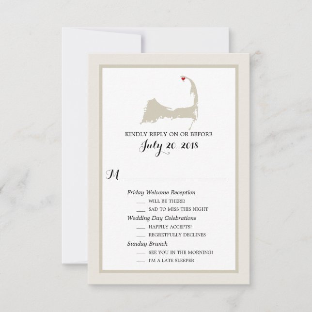 Provincetown Cape Cod | Wedding RSVP Invitation (Front)