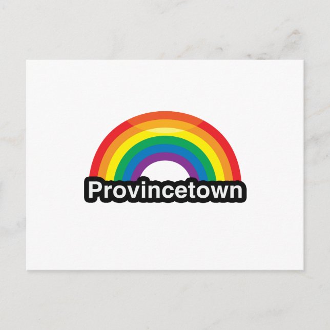 PROVINCETOWN LGBT PRIDE RAINBOW -.png Postcard (Front)
