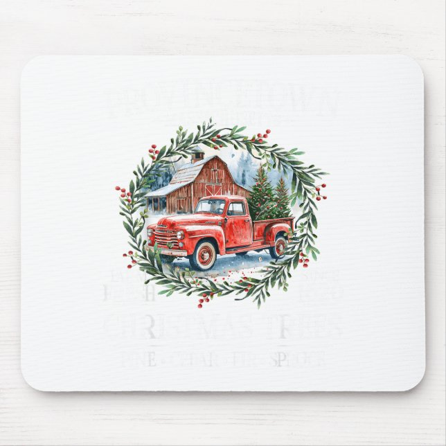 Provincetown Ma Farm Fresh Christmas Trees White  Mouse Mat (Front)