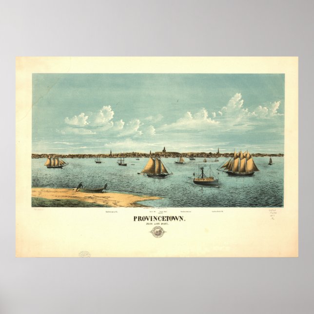 Provincetown Massachusetts 1877 Antique Panorama Poster (Front)