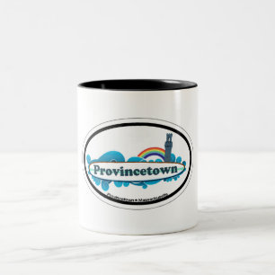 Provincetown Oval Design. Two-Tone Coffee Mug