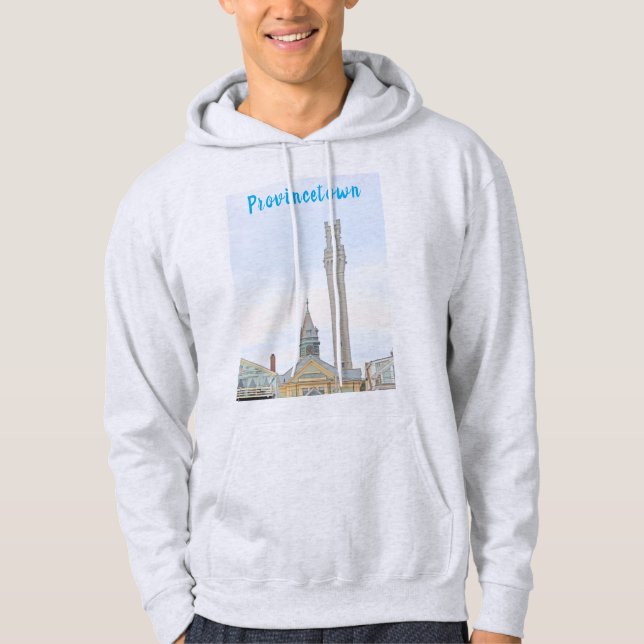 Provincetown, Pilgrim Monument, Town Hall Hoodie (Front)