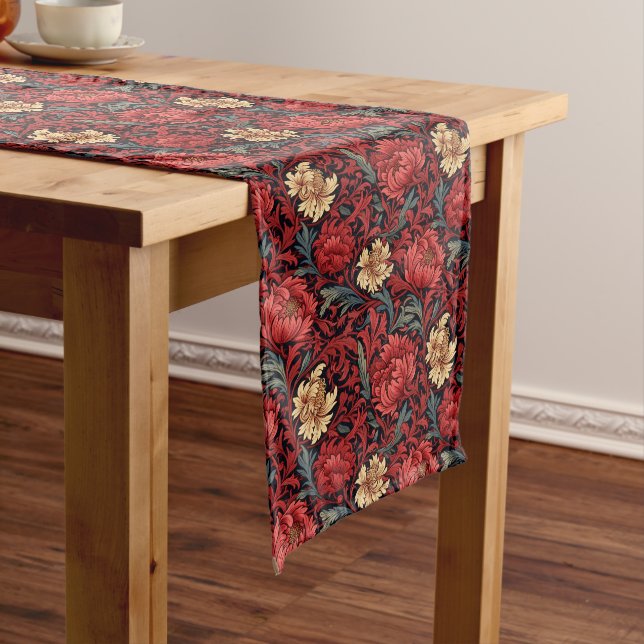 Provincial Splendour: French Red Elegance Long Table Runner (In Situ)