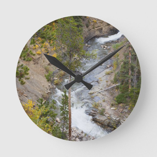 Provo River and aspen trees 14 Round Clock (Front)