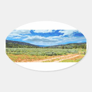 Provo River Valley in Uinta Mountains Oval Sticker