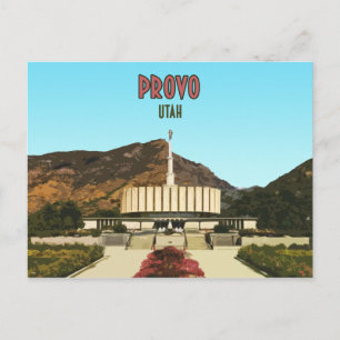 Provo Utah Temple Vintage Postcard