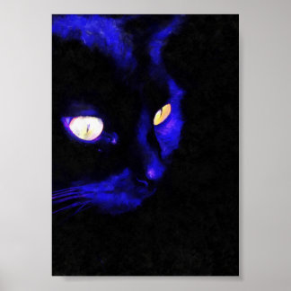 Prowling Black Cat Animal Pose Acrylic Art Poster