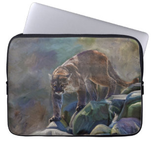 Prowling Cougar Mountain Lion Art Design Laptop Sleeve
