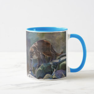 Prowling Cougar Mountain Lion Art Design Mug