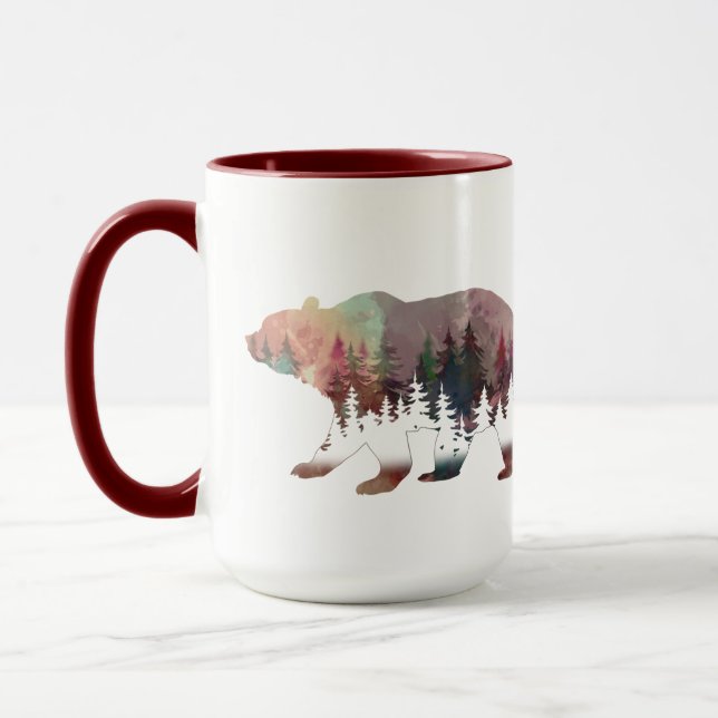 Prowling Watercolor Multicolor Wild Life Mug (Left)