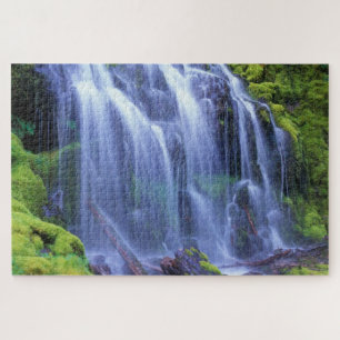 Proxy Falls in Oregon's Central Cascade Mountains Jigsaw Puzzle
