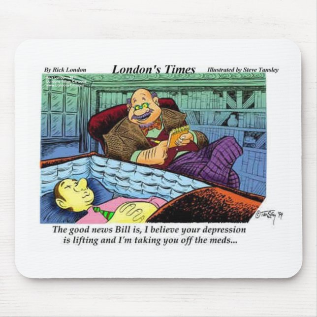 Prozac Time Over Funny Gifts & Collectibles Mouse Mat (Front)