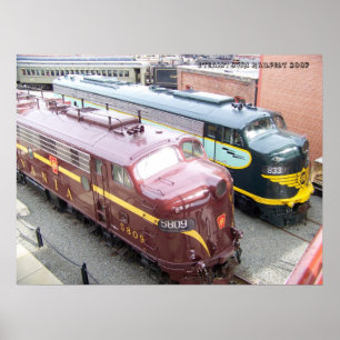 PRR E8A 5809 and ERIE E8A 833 @ Steamtown Poster
