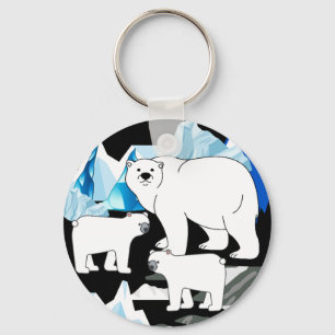 Prsonalized Thank You Polar Bear  Key Ring