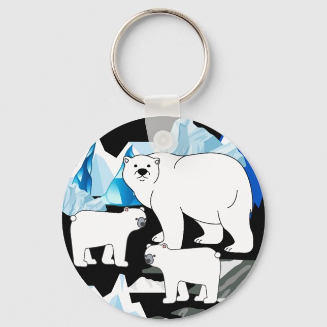 Prsonalized Thank You Polar Bear  Key Ring (Front)