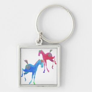 Prteey Ponies Red gifts & greetings Key Ring