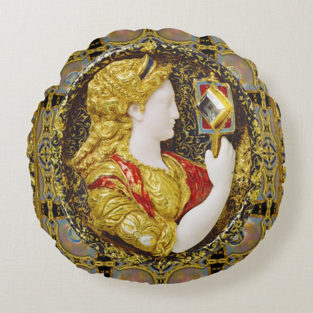 Prudence Old World Elegant  Round Cushion (Front)